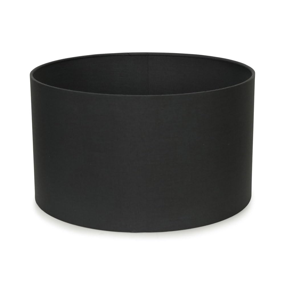 MiniSun | Medium Modern Charcoal Grey Drum Light Shade | Lamp Shades, Home Décor & Improvement Essential | 35cm Shade Width