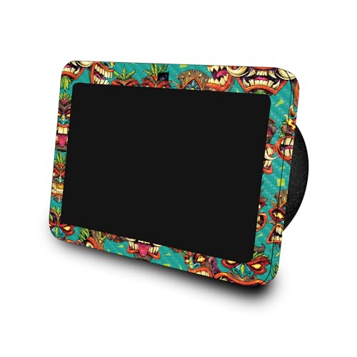 Image of Carbon Fiber Skin Compatible with Amazon Echo Show 8 (3rd Gen, 2023) - Crazy Tikis - Premium 3M Vinyl Protective Wrap Decal Cover - Easy to Apply | Crafted in The USA by MightySkins