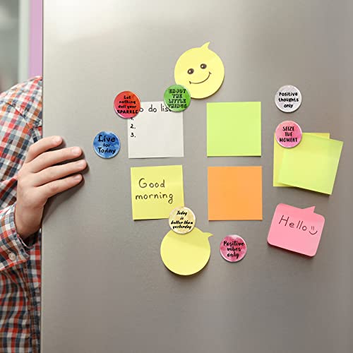 35 Pieces Inspirational Quote Refrigerator Magnets Motivational Fridge Magnets Watercolor Round Encouragement Refrigerator Magnets for Classroom Whiteboard Locker Fridge Supplies