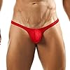 Faringoto String solide sans couture pour homme avec dos en T et taille basse, Rouge + bleu + rose + noir, M #1
