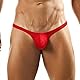 Faringoto Nahtlose, solide Tanga, Herren, T-Rücken, dünne Unterhose mit niedriger Taille, Rot + Blau + Pink + Schwarz, M