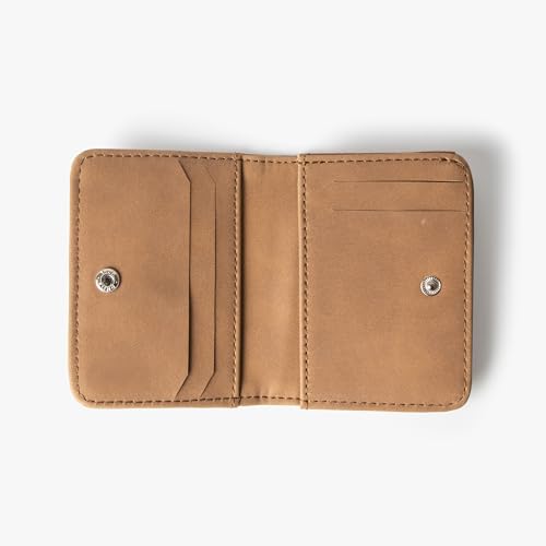 Image of Bellblock Minimal Card Holder for Men /Women | Slim Handcrafted Mens Card Wallet | Upto 8 Cards & Folded Cash | Vegan Leather | Tangerine (Pack of 1)