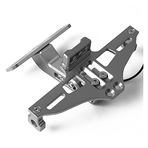 DABAUR Für Yamaha Motorrad Kennzeichenhalter Für MT-07 Für FZ07 Für Trace GT Für XJ6 Für Diversion Für XSR700 Für XSR900 ABS XV950 Racer SCR950 Teile (Farbe : Grey)