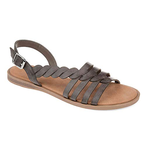 LVYIMAO Bequeme Damen-Sandalen für Sommer, Strand, Reisen, große Größe, für Frühling und Sommer, flache Unterseite, Sandalen und Hausschuhe Gr. 35, Schwarz Cover