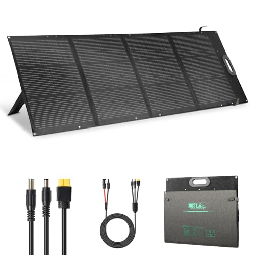 Image of HQST 200W Ultra-Light Portable Solar Panel for Power Station & Solar Generator, 25% High Efficiency N-Type Solar Charger, IP67 Waterproof, Foldable with Kickstands for Camping, RV, Off-Grid, Emergency