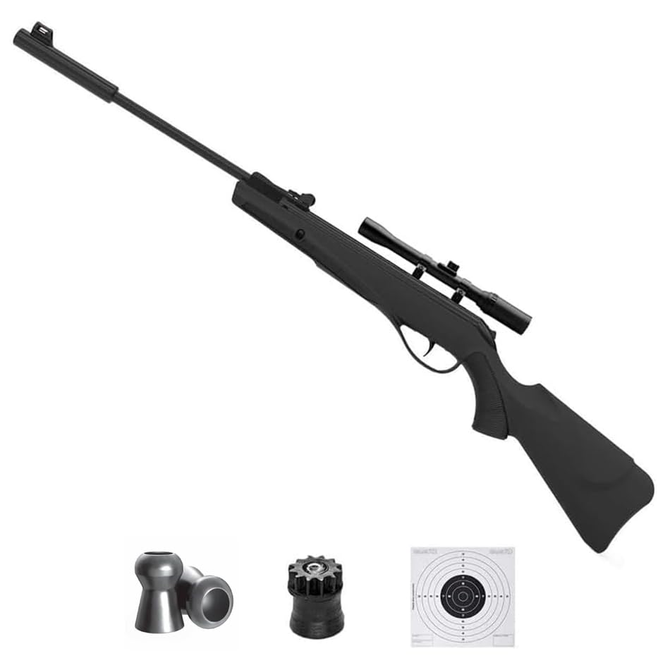 ECOMMUR Escopeta de balines | Carabina   Rifle de Aire comprimido (Muelle) y perdigones Calibre 4.5mm [3 Julios   Actividades Deportivas]