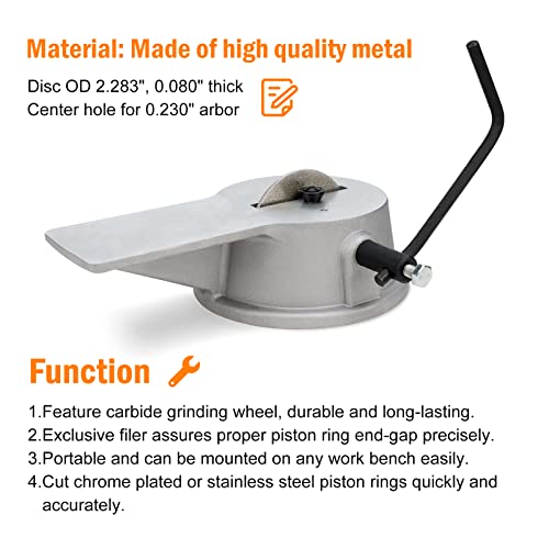 Manual Precision Piston Ring Filer End Gap Filer With 170 140 Grit Carbide Wheel Replace 80514,91089408 #TOP1