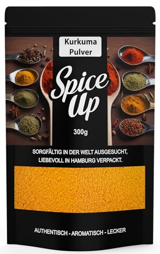 Spice Up Kurkuma Pulver 300 g – Feines Kurkumapulver – Kräftig & gesund – Für Currys, Smoothies, Golden Milk & Naturkosmetik – 100 % naturrein, vegan & ohne Zusatzstoffe – Aromafrisch verpackt