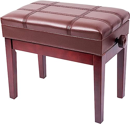 GTHTUHFD Taburete De Piano para Banquete Familiar, Tocador, Banco De Piano De Madera, Taburete De Piano De Cuero Genuino con Cojín Impermeable Y Marco Resistente De Made