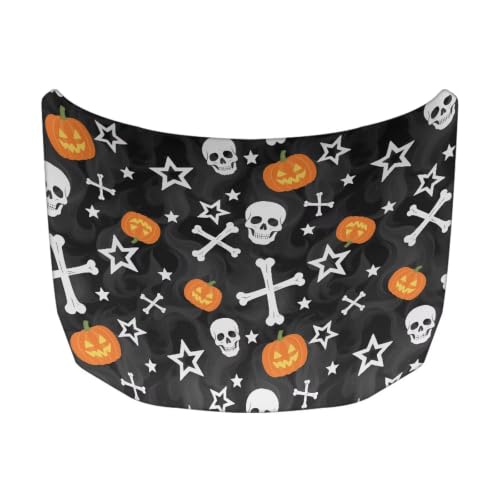 Image of Car Hood Cover Skull Print Car Hood Protector Waterproof Universal Automotive Exterior Accessories Halloween Decorations for Compact Vehicles Sedans Trucks SUVs Pickup (59x39 Inch)