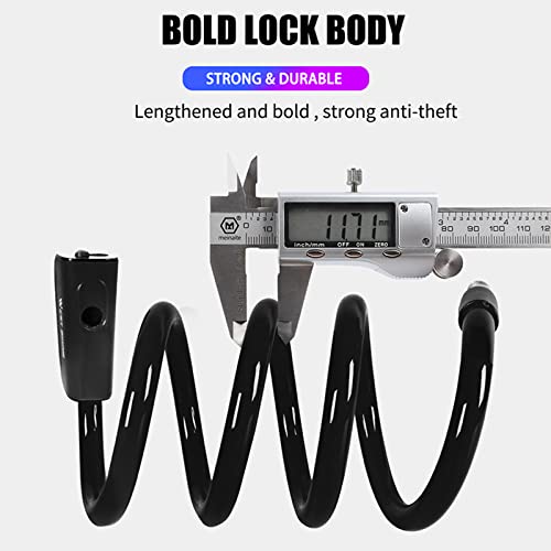 Bike Lock, Bike Locks Heavy Duty Anti Theft, Bike Lock Cable Lock Coil Key Bike Cable Lock With Mounting Bracket, Bike Lock With Key Bracket For Seat Tube Diameter Up To 32Mm（Black） #TOP1