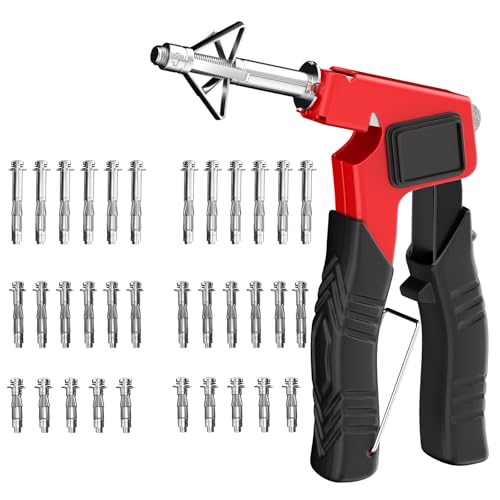 BURMONG ​​Heavy Duty Molly Bolts for Drywall (0.12"-1.28") - 34PCS in 3 Sizes Metal Hollow Wall Anchors & Screws Kit, Includes Setting Tool, Works on Drywall, Hollow Wall & Plaster