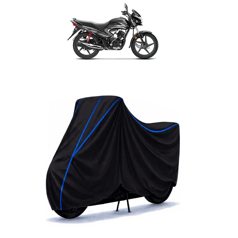 Image of CD Dream Neo Bike Cover Water Resistant Universal Motorcycle Rain | Heavy Duty UV Protection, Dust, Scratch Indoor Outdoor All Weather with Black Blue Piping Elastic