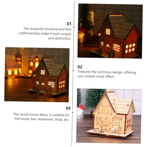 Adornos navideños luces LED VERDANVERSE de madera para crear un ambiente festivo y cálido 4
