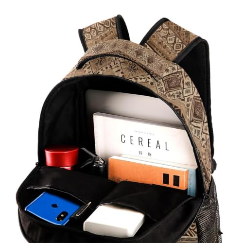 Mochila impermeable estilo étnico retro con compartimento acolchado para libros 4