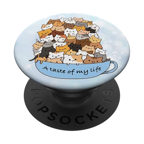 Cute Cat Overload A Taste Of My Life PopSockets PopGrip: Swappable Grip for Phones & Tablets PopSockets Adhesive PopGrip