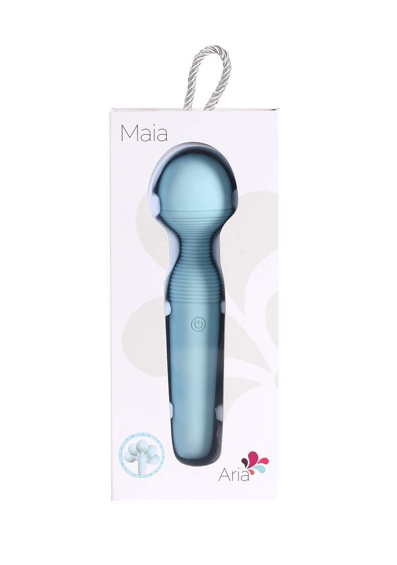Maia Toys ARIA 15-Function Silicone Bendable USB Ricaricabile Impermeabile Vibrazione Piacere Bacchetta - Verde acqua