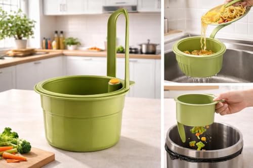 Image of Kitchen Sink Drain Basket, Faucet Hanging Strainer, Sink Strainer Basket, Press Automatic Dumping Kitchen Draining, Drain Shelf Storage Holder for Home Durable, Drains & Strainers Makeup Remove (1)