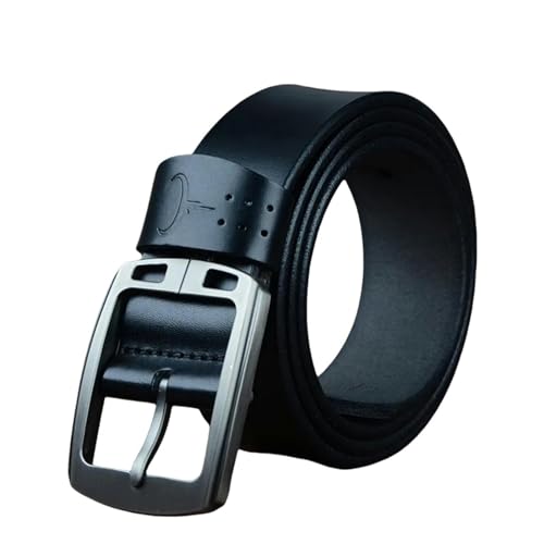Ceinture en cuir véritable pour hommes avec boucle alliage vintage