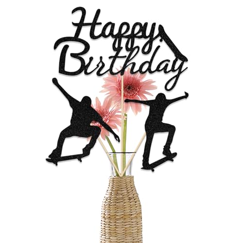 Skateboard Theme Centerpiece Sticks, Sport Skating Happy