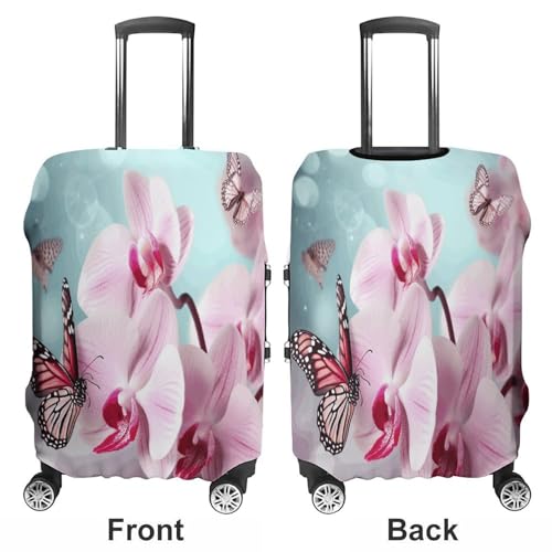 Travel Luggage Cover Elastic Suitcase Cover L Orchid Flower Butterfly Soft Fresh Spring Suitcase Covers Suitcase Protector for Travel Washable Anti-scratch Suitcase Covers Luggages Decorative3