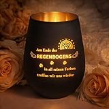 Schwarz Trauerkerze mit Gravur, Haustier Trauergeschenk, Haustier Trauerlicht, Trauerkerzen Deko, Gedenkstein Hund, Gedenkstein Katze,Trost Geschenke für Tierbesitzer