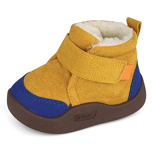 MASOCIO Botas Bebe Niño Niña Invierno Patucos Botines Botitas de Nieve Bebé Zapatillas Casa Zapatos Primeros Pasos Amarillo Talla 22 (Taglia Produttore: CN 19)