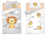 La ropa de cama está cosida de 50% algodón y 50% fibras de bambú. Ella es de dos caras. En un lado hay lindos motivos para niños, como dinosaurios, abejas, peluches, coche, koala, ciervo, plantas, flores, animales, excavadoras, trekker, elefante;