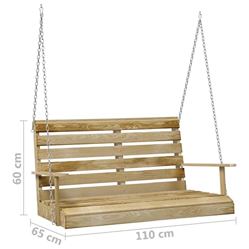 Banc à bascule de 110 cm pin imprégné sous pression extérieur