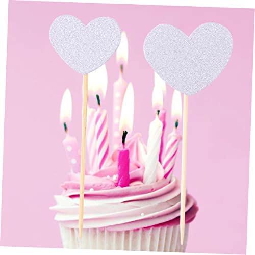 Abaodam 12 Pçs Decoração De Casamento Chapéu Leupold Decoração De Bolo Coração Glitter Cupcake Toppe