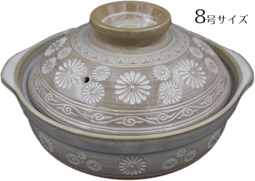 内山製陶所 撥水セラミックコーティング土鍋 三島土鍋 8号 2-3人用 の商品画像 2
