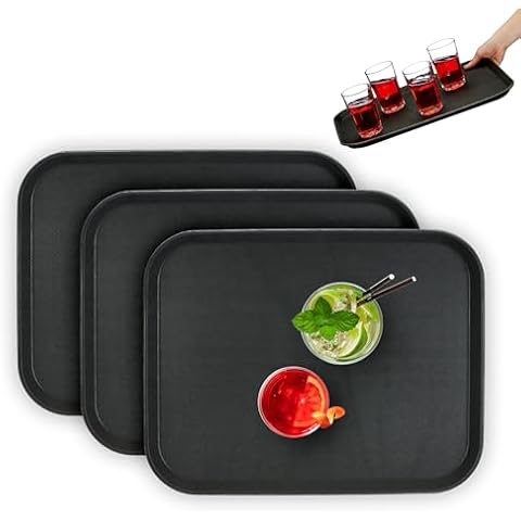 Relaxdays Lot de 3 Plateaux Antidérapants Cover