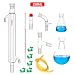 Imagen de JiaoFengHeng Conjunto de destilación de laboratorio Aparato de vidrio de borosilicato Kit de vidrio de laboratorio de química 24