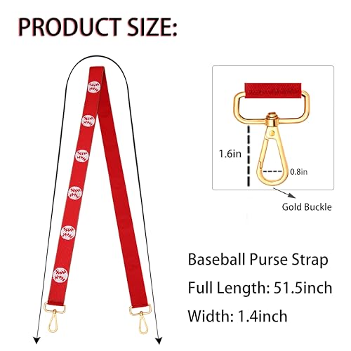 Image of Baseball Purse Strap Replacement Game Day Beaded Purse Strap for Stadium Approved Clear Bag Crossbody Bag Straps