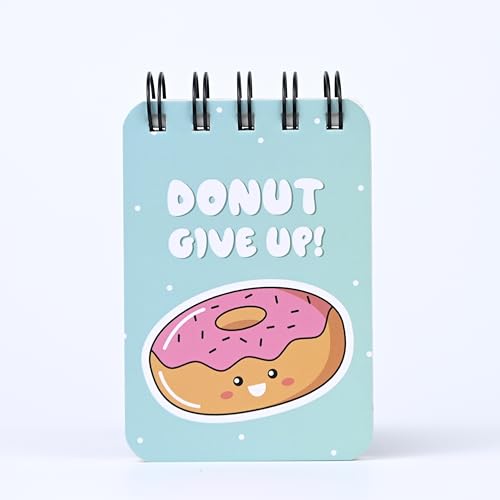 Image of Spiral Pocket Notebook (7.5 x 11 cm) | Cute Mini Notepad | Small Handy Notebook for School, Office & Personal Notes (Donut)