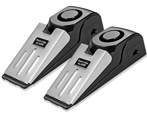 Meichoon Confezione da 2 Fermaporta con Allarme 120db Forte Antifurto Portatile a Prova di Vento per Casa, Hotel, Sicurezza Protezione Personale, Strumenti di Sicurezza