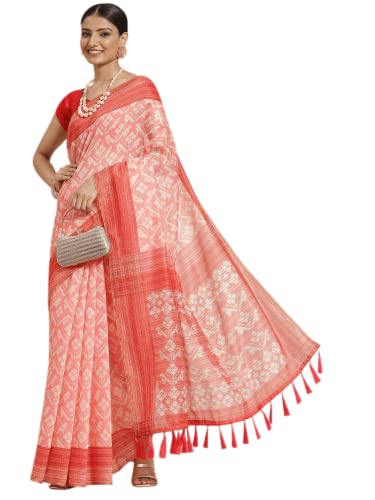 Image of Amazon Brand - Anarva Women's Kalamkari Saree With Blouse Piece