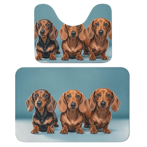 Lot de 2 tapis de salle de bain super absorbant lavable en U