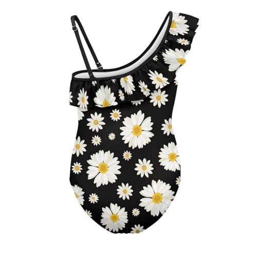 Playtime Girls One Piece Swimsuit Soft Stretchy Ruffle One Shoulder Kids Summer Swimwear Bathing Suit for Girls Tummy Control2