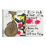 ENTSZ Lindenberg Es ist nie zu Spät Leinwand Wandkunst für Wohnzimmer Schlafzimmer Dekor Poster 30 x 45 cm Rahmen