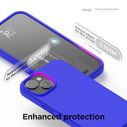 Elago Cover Silicone Liquido Compatibile Con Iphone 15 Case, Custodia Silicone Premium, Protezione Completa [Struttura Antiurto A 4 Strati], Fodera In Morbida Microfibra Antigraffio (Cobalt Blu) - 5