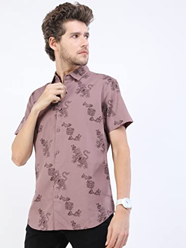 Image of KETCH Men Slim Fit Printed Half Sleeve Shirt