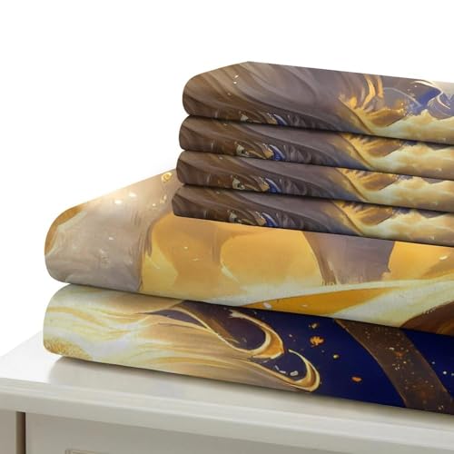 Housse de couette 3D art du visage mystique lit super king parure microfibre