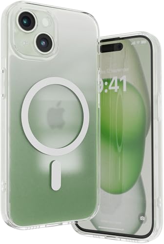 Image of Vaku Luxos Thermoplastic Polyurethane Back Cover Case For iPhone 15 Plus Scratch Resistant Slim Fit Protective Design Military-Grade Protection Compatible With Mag-Safe Wireless Charging-Green
