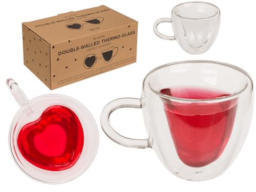 Vaso térmico de doble pared con forma de corazón, aprox. 9 x 8,3 ...