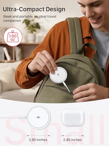 Magnetic Wireless Magsafe Charger iPhone: Charging Pad for iPhone 17/16/15/14/13/12 Series & AirPods Pro 4-2, Strong Magnet, Dual Ports, Case-Friendly, Lightweight for Travel Home Office Desk - Image 6