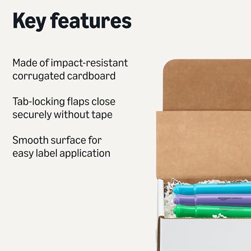 Image of Amazon Basics Cardboard Shipping Mailer Boxes, 6 inch x 4 inch x 3 inch, White, 50-Pack