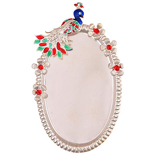 Image of German Silver Choran Roli, Chawal-Akshat-haldi-Sindoor-Kumkum Plate for Gift | Pooja