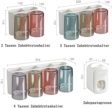 壁取り付け歯ブラシホルダー パンチフリー 歯ブラシホルダー 浴室で掃除が簡単(カラー:F)