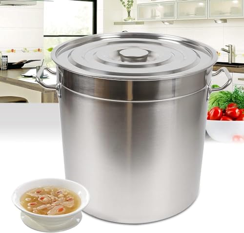 35L Suppentopf,Gastronomie Kochtopf,Edelstahl Topf groß,Gulaschkessel,Kochtopf Gasherd für Elektro Ceran z.B. als Suppentopf (35L)
